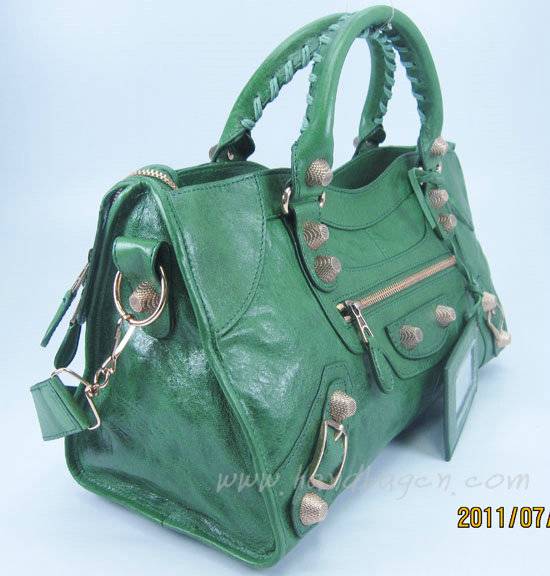 Balenciaga 084328B Green Giant City Bag Large Size