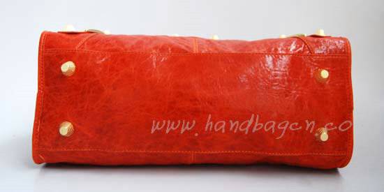 Balenciaga 084328B Orange Lambskin Giant City Bag Large Size - Click Image to Close
