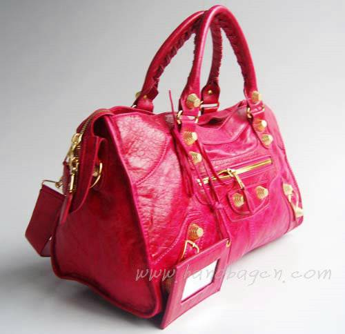 Balenciaga 084328B Pink Lambskin Giant City Bag Large Size - Click Image to Close