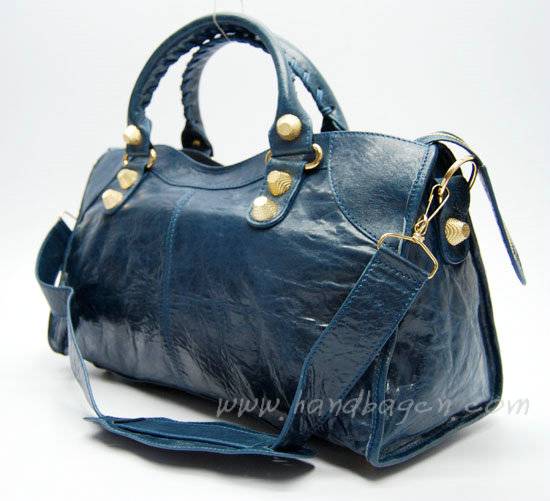 Balenciaga 084328B Royal Blue Lambskin Giant City Bag Large Size