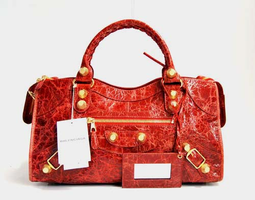 Balenciaga 084328B Red Giant City Bag Large Size