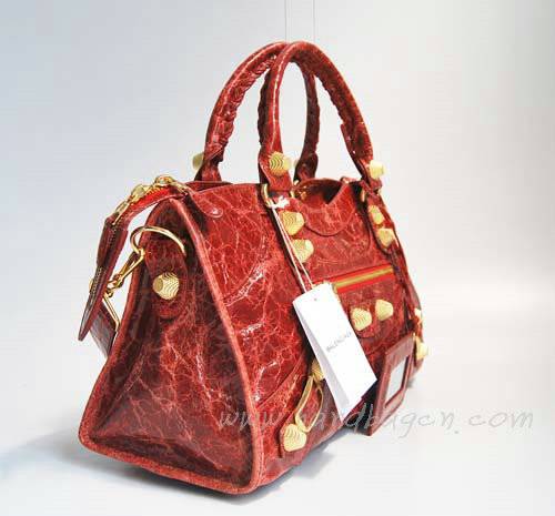 Balenciaga 084328B Red Giant City Bag Large Size - Click Image to Close