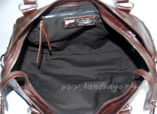 Balenciaga 084328 Dark Brown Motorcycle City Bag Large Size