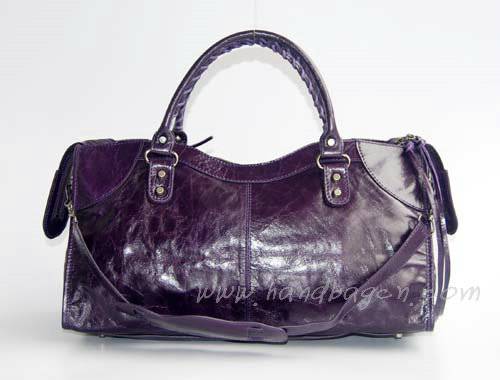 Balenciaga 084328 Dark Purple Motorcycle City Bag Large Size