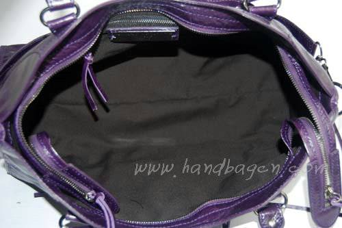 Balenciaga 084328 Dark Purple Motorcycle City Bag Large Size
