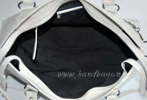 Balenciaga 084328 Grey White Motorcycle City Bag Large Size - Click Image to Close