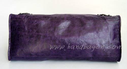 Balenciaga 084328 Purple Lambskin Giant City Bag Large Size