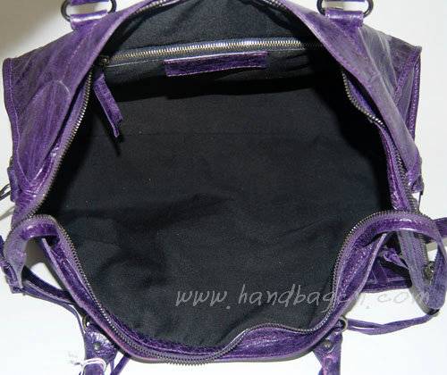 Balenciaga 084328 Purple Lambskin Giant City Bag Large Size - Click Image to Close