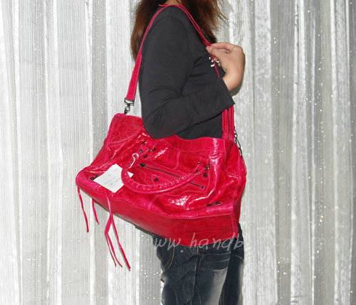Balenciaga 084328 Pink Lambskin Giant City Bag Large Size