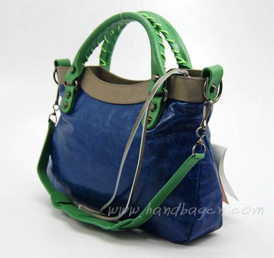 Balenciaga 084331 Dark blue/Green/Gray Arena Tri-Color First Classic Bag