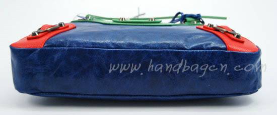 Balenciaga 084331 Dark blue/Green/Gray Arena Tri-Color First Classic Bag - Click Image to Close
