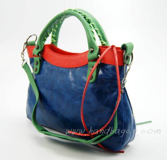 Balenciaga 084331-5 Dark blue/Green/Red Arena Tri-Color First Classic Bag