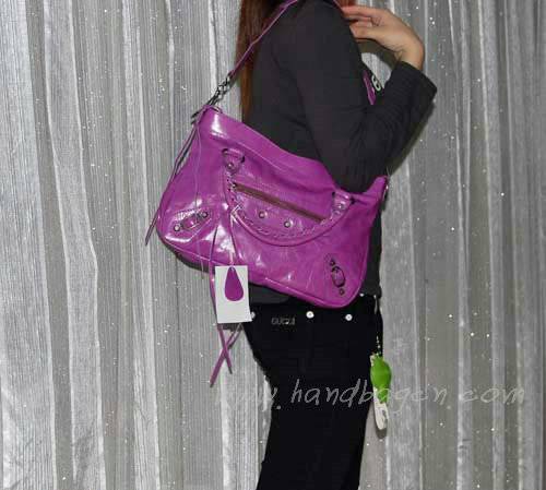 Balenciaga 084331 Light Purple Motorcycle City Bag Mini Size