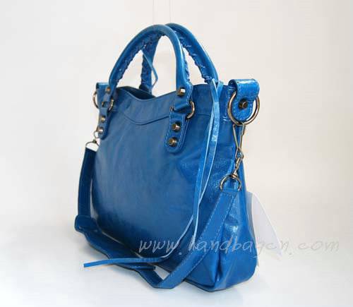 Balenciaga 084331 Medium Blue Motorcycle City Bag Mini Size