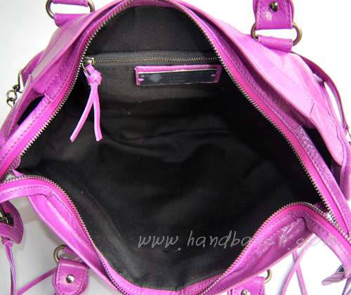 Balenciaga 084332-1 Pink Purple Motorcycle City Bag