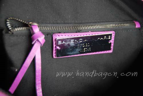 Balenciaga 084332-1 Pink Purple Motorcycle City Bag