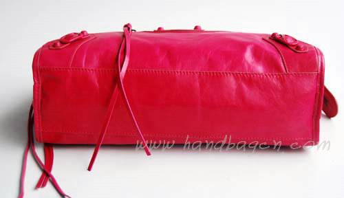 Balenciaga 084332-1 Pink Red Motorcycle City Medium Size Tan Hardware