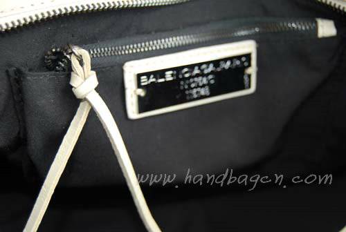 Balenciaga 084332-1 Cream Motorcycle City Bag Medium Size Cream Hardware