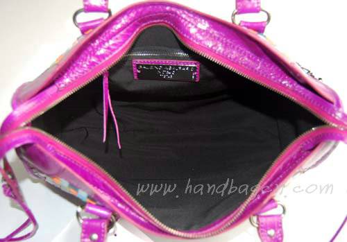 Balenciaga 084332-2 Medium Purple Multi-coloured Woven Bag - Click Image to Close