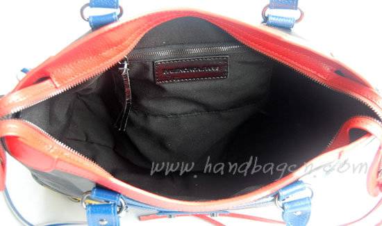 Balenciaga 084332-5 Black/Red/Blue Arena Tri-Color City Classic Handbag