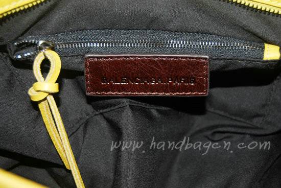 Balenciaga 084332-5 Dark Coffee/Yellow/Blue Arena Tri-Color City Classic Handbag