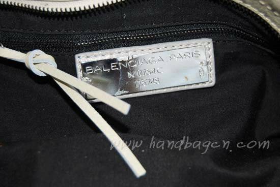 Balenciaga 084332-5 Light Grey/Cream/Coffe Arena Tri-Color City Classic Handbag - Click Image to Close