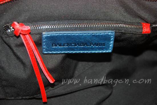 Balenciaga 084332-5 Royal Blue/Red Arena Tri-Color City Classic Handbag - Click Image to Close