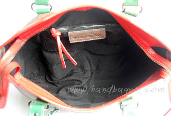 Balenciaga 084332-5 Silver Grey/Red/Green Arena Tri-Color City Classic Handbag