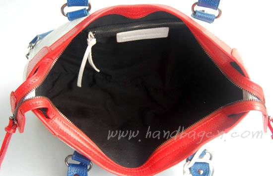 Balenciaga 084332-5 White/Red/Blue Arena Tri-Color City Classic Handbag