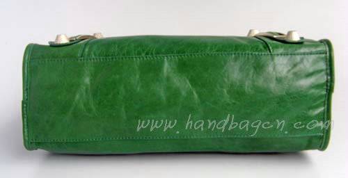 Balenciaga 084332A Black Green Giant City Handbag With Silver Hardware - Click Image to Close