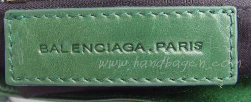 Balenciaga 084332A Black Green Giant City Handbag With Silver Hardware - Click Image to Close