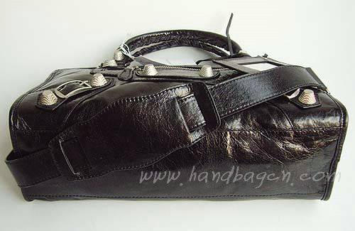 Balenciaga 084332A Black Giant City Handbag With Silver Hardware