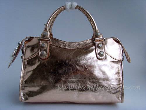Balenciaga 084332A Red Bronze Giant City Handbag With Silver Hardware