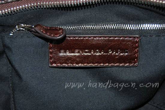 Balenciaga 084332A Dark Coffee Leopard Horsehair Medium City Bag