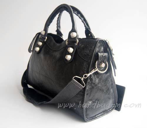 Balenciaga 084332A Dark gray Lambskin Giant City Bag Medium Size