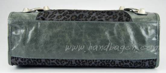 Balenciaga 084332A Dark Grey Leopard Horsehair Medium City Bag - Click Image to Close
