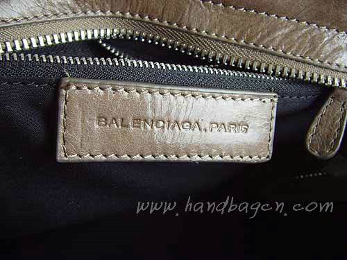 Balenciaga 084332A Grey Giant City Handbag With Silver Hardware