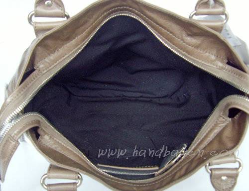 Balenciaga 084332A Gray with White Giant City Handbag With Silver Hardware