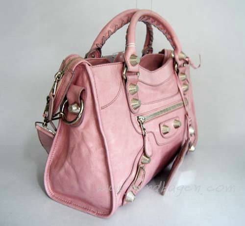 Balenciaga 084332A Light Pink Giant City Handbag With Silver Hardware