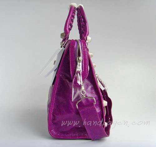 Balenciaga 084332A Medium Purple Giant City Handbag Silver Hardware
