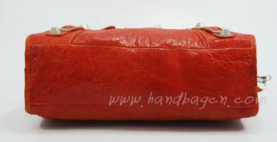 Balenciaga 084332A Orange Lambskin Giant City Bag Medium Size