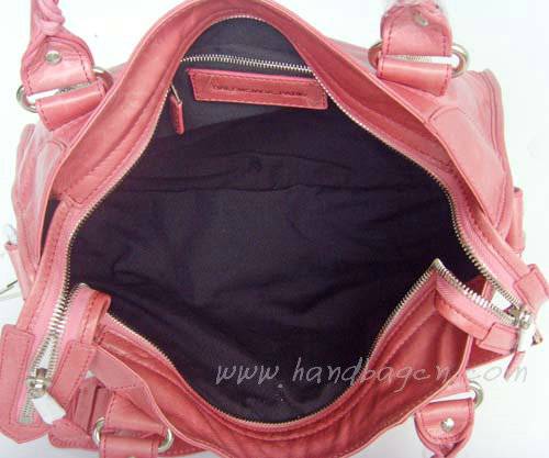 Balenciaga 084332A Pink Giant City Handbag With Silver Hardware