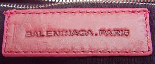 Balenciaga 084332A Pink Giant City Handbag With Silver Hardware