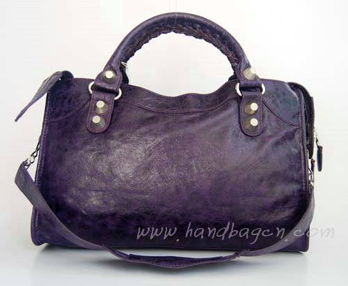 Balenciaga 084332A Purple Lambskin Giant City Bag Medium Size - Click Image to Close