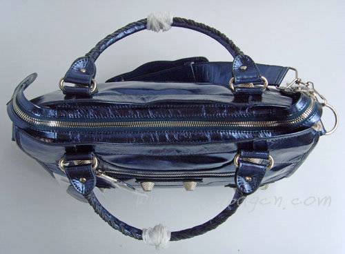 Balenciaga 084332A Pearly lustre Blue Giant City Handbag With Silver Hardware - Click Image to Close