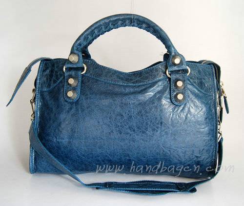 Balenciaga 084332A Royal blue Lambskin Giant City Bag Medium Size