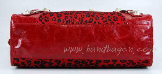Balenciaga 084332A Red Leopard Horsehair Medium City Bag - Click Image to Close