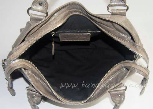 Balenciaga 084332A Silver Gray Lambskin Giant City Bag Medium Size - Click Image to Close