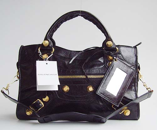 Balenciaga 084332B Black Medium City Bag With 38CM