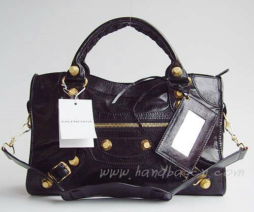 Balenciaga 084332B Black Medium City Bag With 38CM